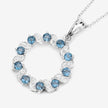 1.50 Carat Genuine London Blue Topaz and White Topaz .925 Sterling Silver Pendant