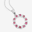1.30 Carat Genuine Pink Tourmaline and White Topaz .925 Sterling Silver Pendant