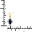 0.92 Carat Genuine Blue Sapphire and White Diamond 14K Yellow Gold Pendant