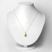 1.78 Carat Genuine Yellow Sapphire and White Diamond 14K Yellow Gold Pendant