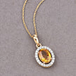 1.78 Carat Genuine Yellow Sapphire and White Diamond 14K Yellow Gold Pendant