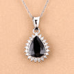 2.09 Carat Genuine Blue Sapphire and White Diamond 14K White Gold Pendant