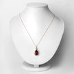 3.29 Carat Genuine Rhodolite and White Diamond 14K Rose Gold Pendant