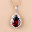3.29 Carat Genuine Rhodolite and White Diamond 14K Rose Gold Pendant
