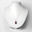 3.29 Carat Genuine Rhodolite and White Diamond 14K Yellow Gold Pendant
