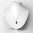 3.55 Carat Genuine Green Tourmaline and White Diamond 14K White Gold Pendant
