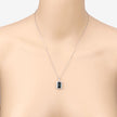 3.55 Carat Genuine Green Tourmaline and White Diamond 14K White Gold Pendant