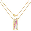 14K Yellow Gold Plated 1.08 Carat Genuine Pink Sapphire and White Sapphire .925 Sterling Silver Pendant