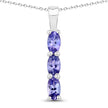 0.75 Carat Genuine Tanzanite .925 Sterling Silver Pendant