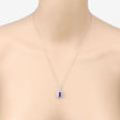 2.56 Carat Genuine Tanzanite and White Diamond 14K White Gold Pendant