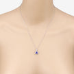 1.71 Carat Genuine Tanzanite and White Diamond 14K White Gold Pendant