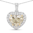 IGI Certified 4.51 Carat Genuine Light Yellow Diamond Center and 0.45cttw White Diamond 18K White Gold Pendant (4.96cttw)