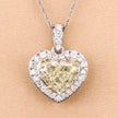 IGI Certified 4.51 Carat Genuine Light Yellow Diamond Center and 0.45cttw White Diamond 18K White Gold Pendant (4.96cttw)