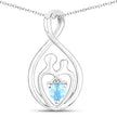 0.13 Carat Genuine Swiss Blue Topaz .925 Sterling Silver Pendant