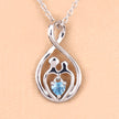 0.13 Carat Genuine Swiss Blue Topaz .925 Sterling Silver Pendant