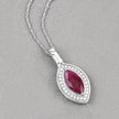 1.52 Carat Genuine Ruby and White Diamond 10K White Gold Pendant