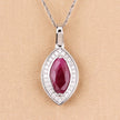 1.52 Carat Genuine Ruby and White Diamond 10K White Gold Pendant