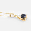0.88 Carat Genuine Blue Sapphire and White Diamond 10K Yellow Gold Pendant