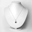 1.71 Carat Genuine Blue Sapphire and White Diamond 10K White Gold Pendant