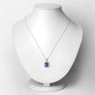 2.58 Carat Genuine Tanzanite and White Diamond 14K White Gold Pendant