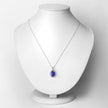 4.64 Carat Genuine Tanzanite and White Diamond 14K White Gold Pendant