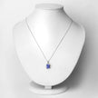 2.70 Carat Genuine Tanzanite and White Diamond 14K White Gold Pendant
