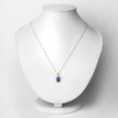 2.27 Carat Genuine Tanzanite and White Diamond 14K Yellow Gold Pendant
