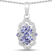 1.03 Carat Genuine Tanzanite & White Topaz .925 Sterling Silver Pendant