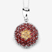 4.57 Carat Genuine Citrine and Garnet .925 Sterling Silver Pendant