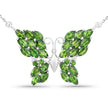 4.88 Carat Genuine Chrome Diopside and White Topaz .925 Sterling Silver Pendant
