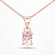 18K Rose Gold Plated 0.70 Carat Genuine Morganite .925 Sterling Silver Pendant