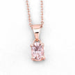 18K Rose Gold Plated 0.70 Carat Genuine Morganite .925 Sterling Silver Pendant