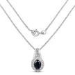 0.98 Carat Genuine Blue Sapphire and White Topaz .925 Sterling Silver Pendant
