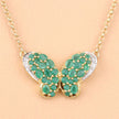 2.80 Carat Genuine Emerald and White Zircon .925 Sterling Silver Pendant