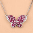 4.15 Carat Genuine Ruby and White Zircon .925 Sterling Silver Pendant