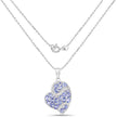 3.40 Carat Genuine Tanzanite and White Topaz .925 Sterling Silver Pendant
