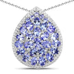 4.16 Carat Genuine Tanzanite .925 Sterling Silver Pendant