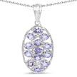 2.21 Carat Genuine Tanzanite .925 Sterling Silver Pendant