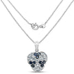 2.73 Carat Genuine Blue Sapphire and Aquamarine .925 Sterling Silver Pendant
