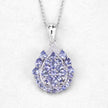 2.64 Carat Genuine Tanzanite and White Topaz .925 Sterling Silver Pendant