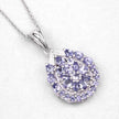 2.64 Carat Genuine Tanzanite and White Topaz .925 Sterling Silver Pendant
