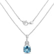 6.97 Carat Genuine Blue Topaz and White Topaz .925 Sterling Silver Pendant