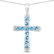 3.85 Carat Genuine Blue Topaz .925 Sterling Silver Pendant