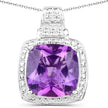 5.85 Carat Genuine Amethyst .925 Sterling Silver Pendant