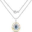 18K Yellow Gold Plated 4.44 Carat Genuine London Blue Topaz and Blue Topaz .925 Sterling Silver Pendant