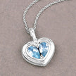 2.66 Carat Genuine Blue Topaz and White Topaz .925 Sterling Silver Pendant