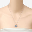 2.66 Carat Genuine Blue Topaz and White Topaz .925 Sterling Silver Pendant