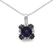 2.38 Carat Genuine Multi Stone .925 Sterling Silver Pendant