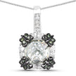 2.72 Carat Genuine Multi Stones .925 Sterling Silver Pendant