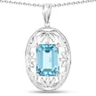 9.60 Carat Genuine Green Topaz .925 Sterling Silver Pendant